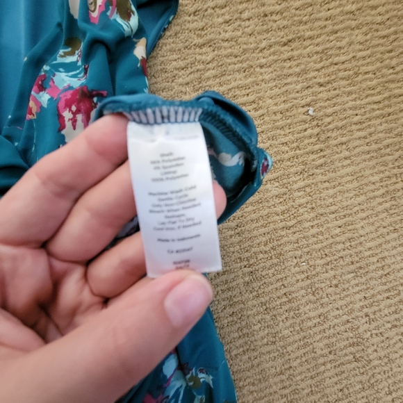 TALBOTS S curvy draped floral professional dress modest - Picture 12 of 13